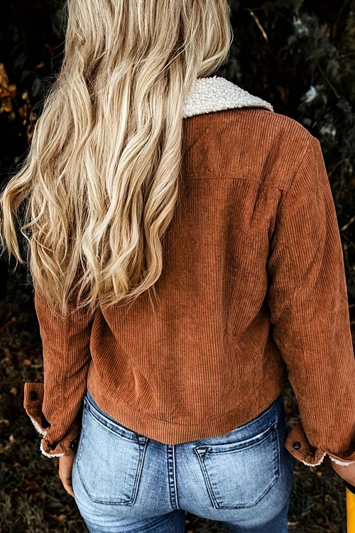 Kathiadress Plush shearling  corduroy patchwork jacket