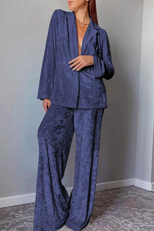 Kathiadress Warm thickened velvet loungewear and pajamas two-piece suit