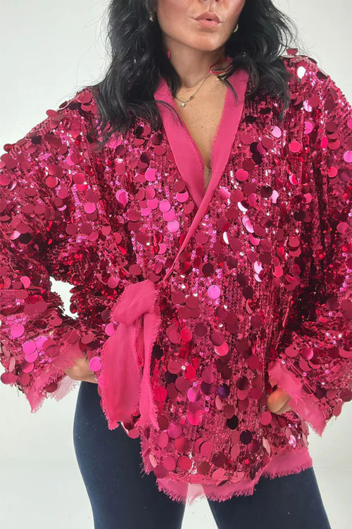 Kathiadress Fashionable sequined patchwork jacket