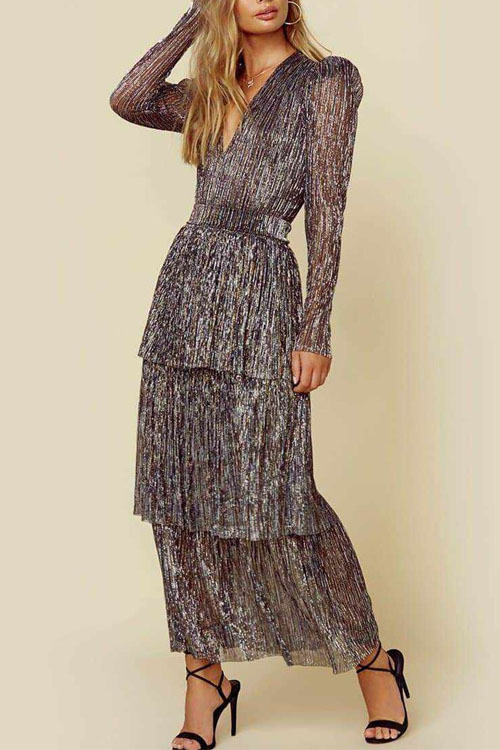 Kathiadress Black printed high-waisted maxi dress