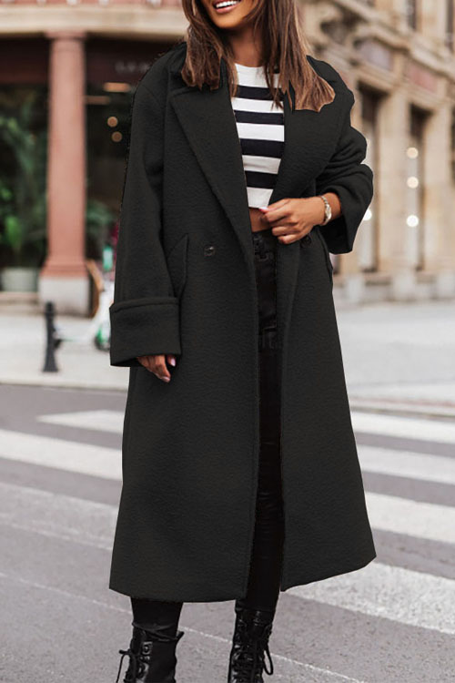 Kathiadress lovely winter long suit collar woolen coat