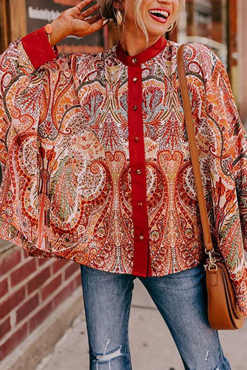 Kathiadress Retro Printed Loose Street Fashion Shirt top