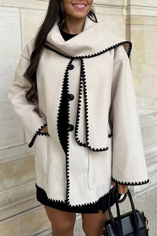 Kathiadress Stylish Casual Suit Scarf Elegant Coat