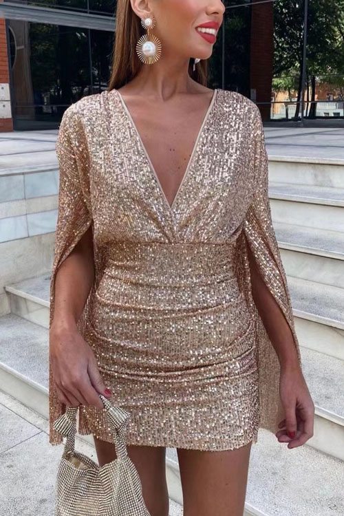 Kathiadress V-neck waist-hugging hip backless party dress