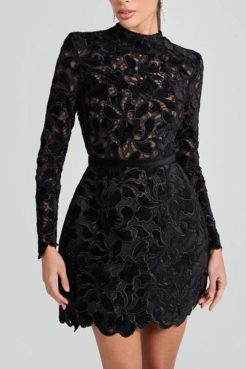 Kathiadress Long-sleeve Zipper Party Dress