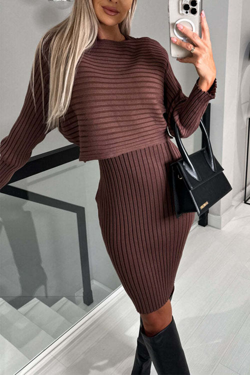 Kathiadress long-sleeved top and suspender dress two-piece suit