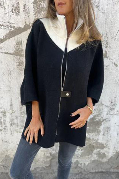 Kathiadress Casual Loose Zip-Up Stand Collar Jacket
