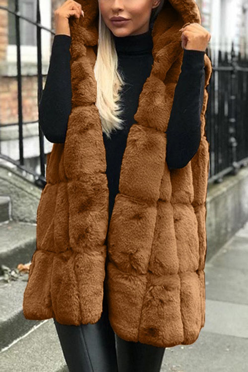 Kathiadress  Faux fur hooded vest
