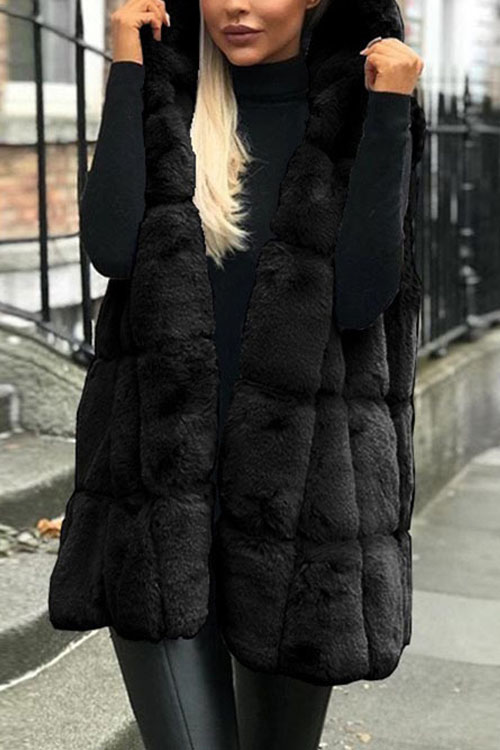 Kathiadress  Faux fur hooded vest