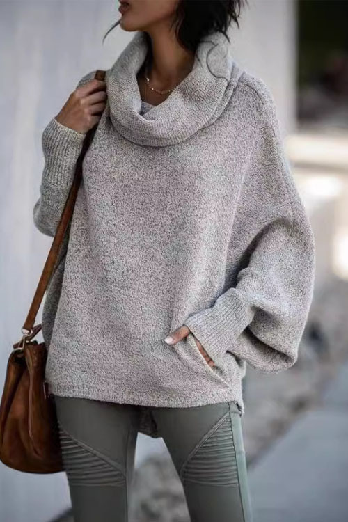 Kathiadress  Fashionable pullover lantern loose long sleeve sweater