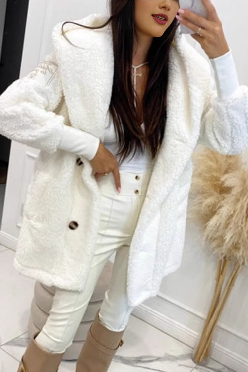 Kathiadress Plush loose hooded jacket top