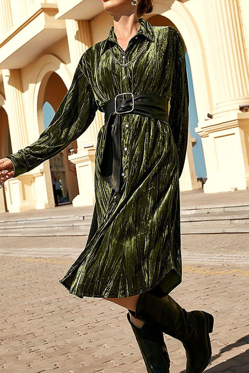 kathiadress Gold velvet solid color long dress