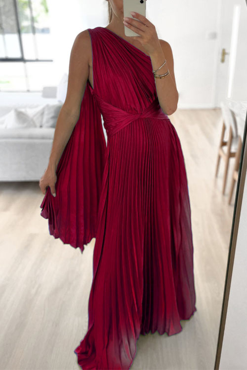 kathiadress Off-shoulder pleated holiday party dress