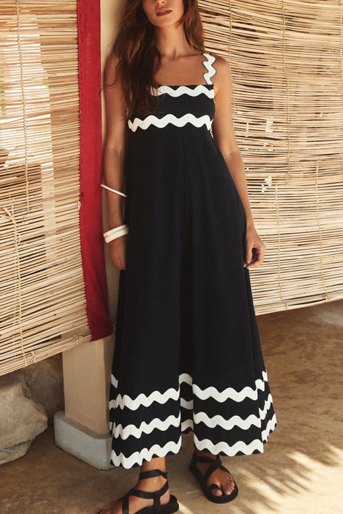 Kathiadress  Summer new style suspender printed long dress