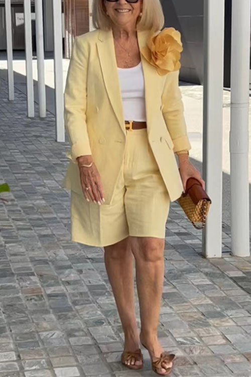 Kathiadress Stylish Casual Lapel Cardigan Suit