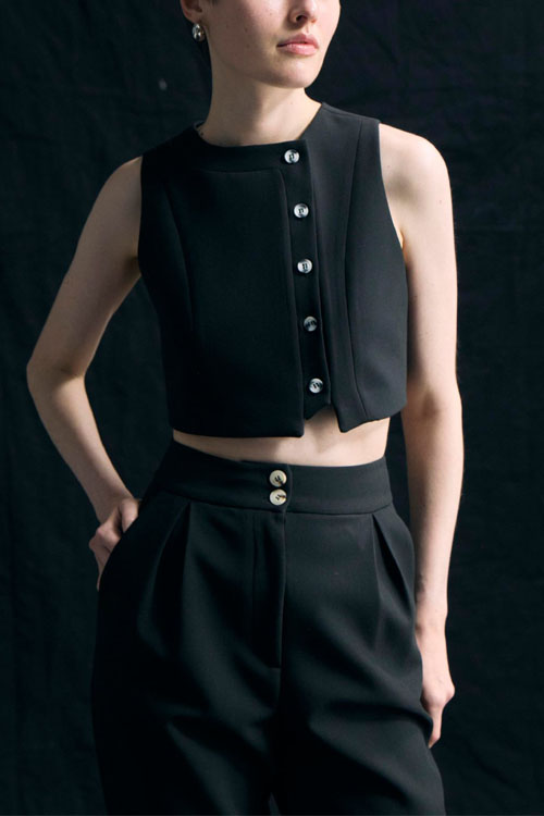 Kathiadress Spring and Summer Small Vest High-waisted Nine-minute Trousers Two-piece Set