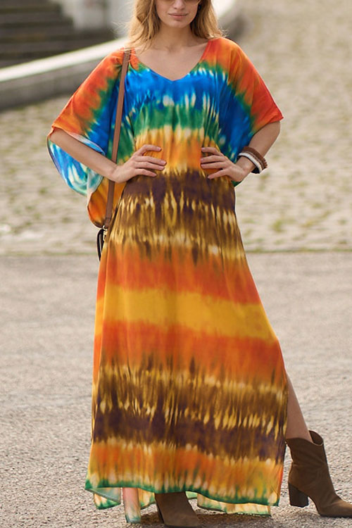 Kathiadress Beach Loose Plus Size Cover Up Long Dress