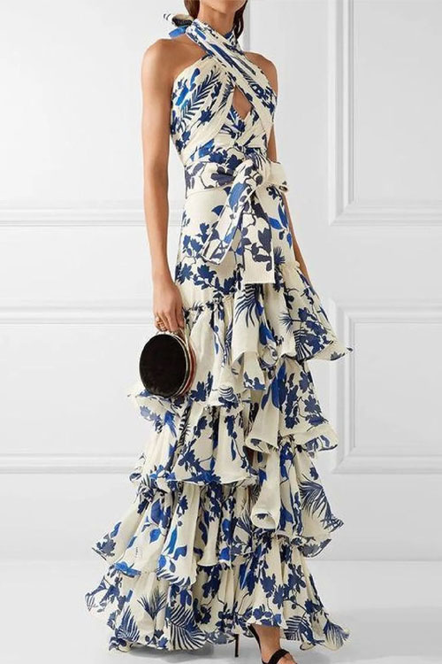 Kathiadress Bohemian Maxi Skirt Printed Dress