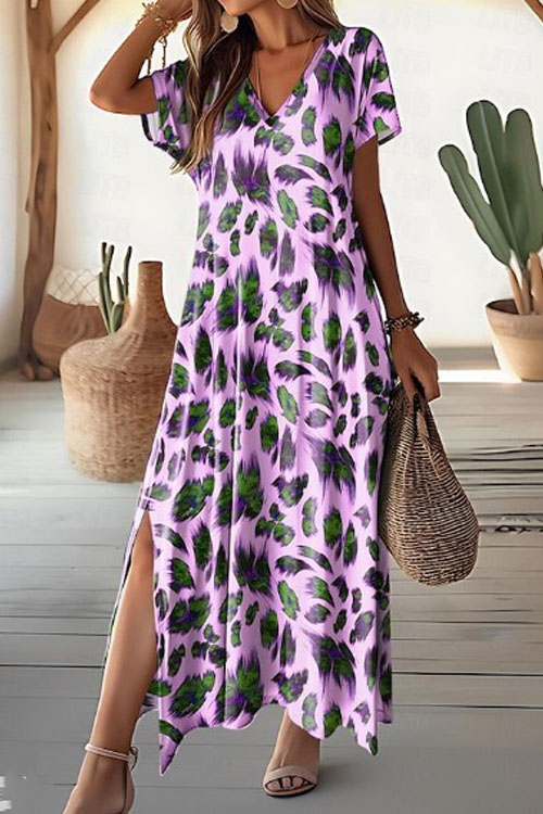 Kathiadress Slit V-neck Regular Dress