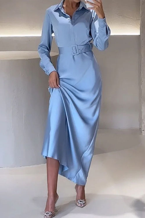 Kathiadress Fashionable & elegant solid color loose dress