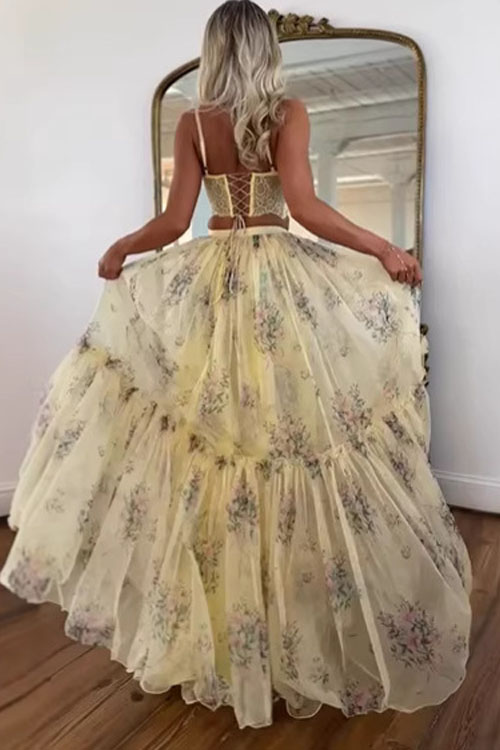 Kathiadress Gilded Dream French Retro Floral Dress