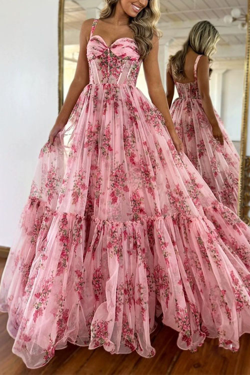 Kathiadress Printed off-shoulder fitted long dress