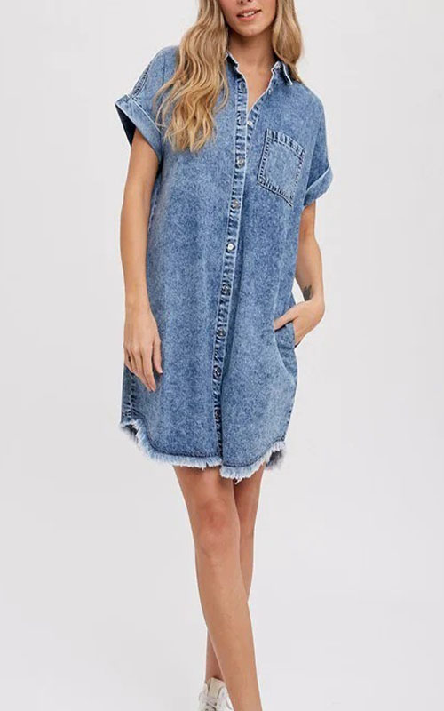 Kathiadress Loose Denim Dress for Spring & Summer