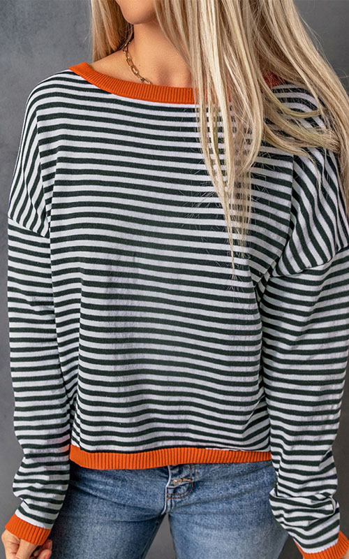Kathiadress Loose Long Sleeve Knit Pullover Top