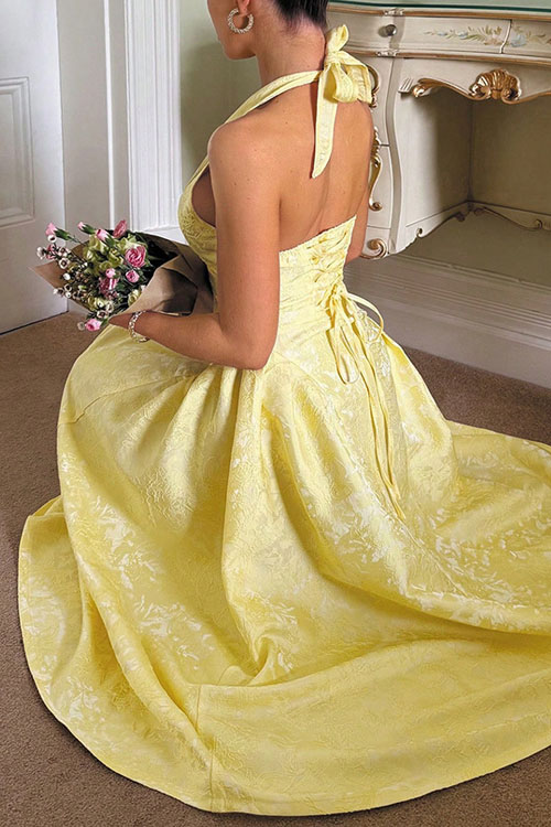 Kathiadress Retro embossed V-neck dress