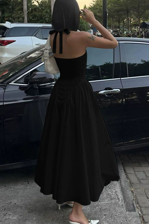 Kathiadress Deep V-neck halter dress