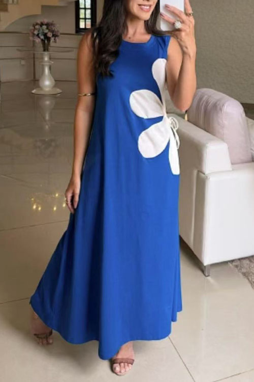 Kathiadress Fashion Printed Comfortable Crew Neck Dress