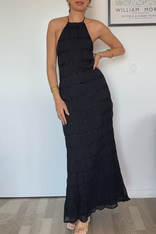 Kathiadress Backless pleated long dress