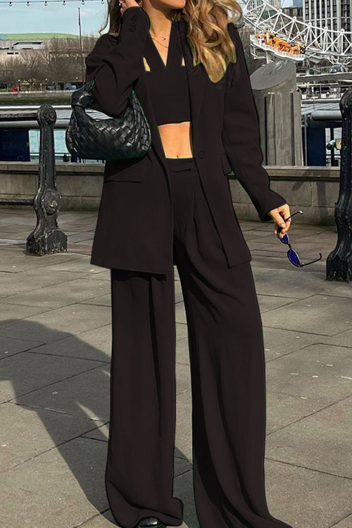 Kathiadress Fashion blazer Casual Pants Three-piece Set