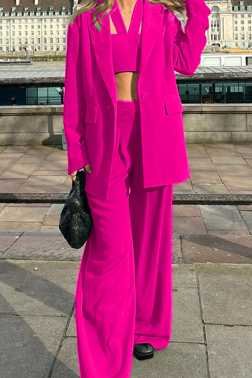 Kathiadress Fashion blazer Casual Pants Three-piece Set