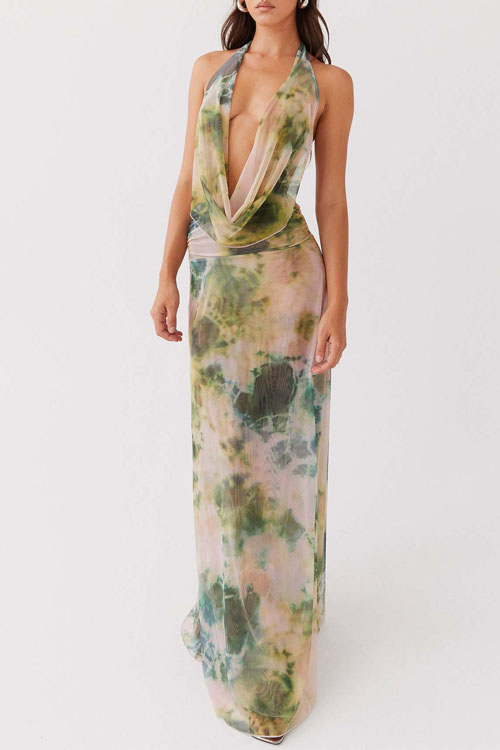 Kathiadress Fashion Swing Neck Printed Dress