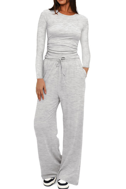 Kathiadress Casual top wide-leg pants sportswear two pieces