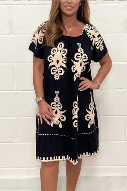 Kathiadress Summer Floral Short Sleeve Dress