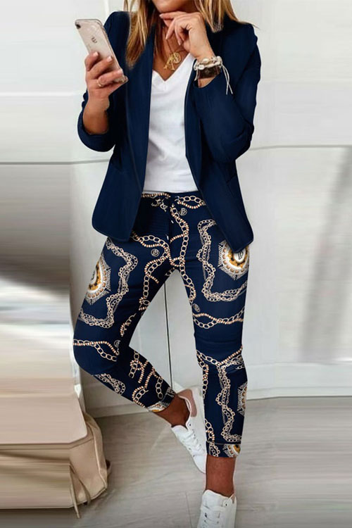 Kathiadress Printed and fashionable suit two piece set