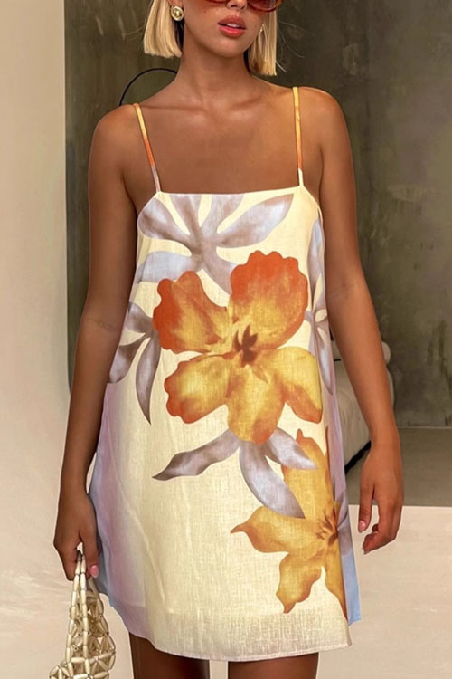 Kathiadress Sweet and Spicy Style Printed Slim Fit Halter Dress