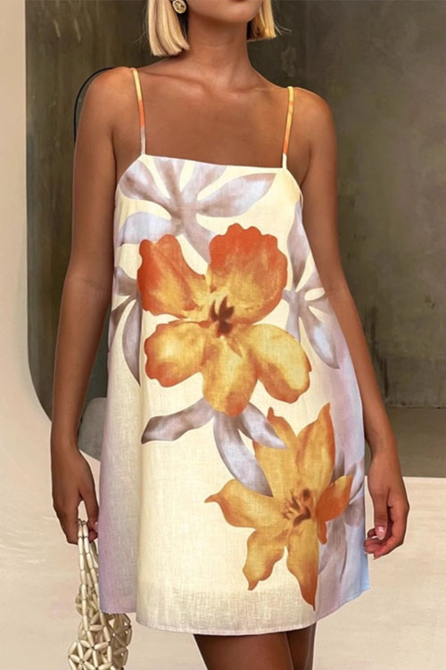 Kathiadress Sweet and Spicy Style Printed Slim Fit Halter Dress