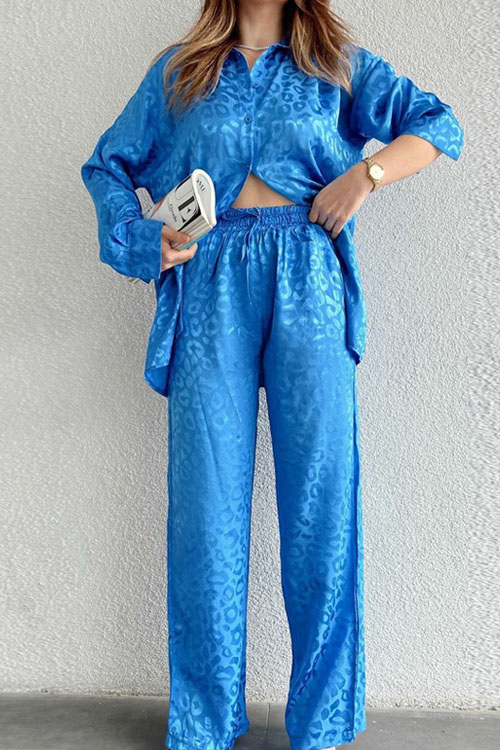 Kathiadress Loose Leopard Print Casual Women's Suit