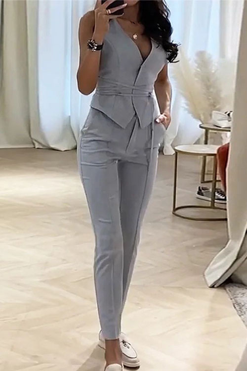 Kathiadress Waist vest and pencil pants two-piece set