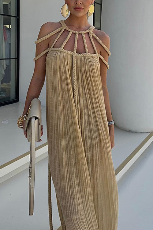 Kathiadress Halterneck rope strap slim fit dress