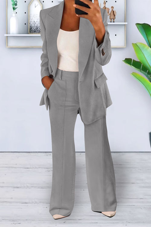 Kathiadress Fashionable Pocket Casual Suit