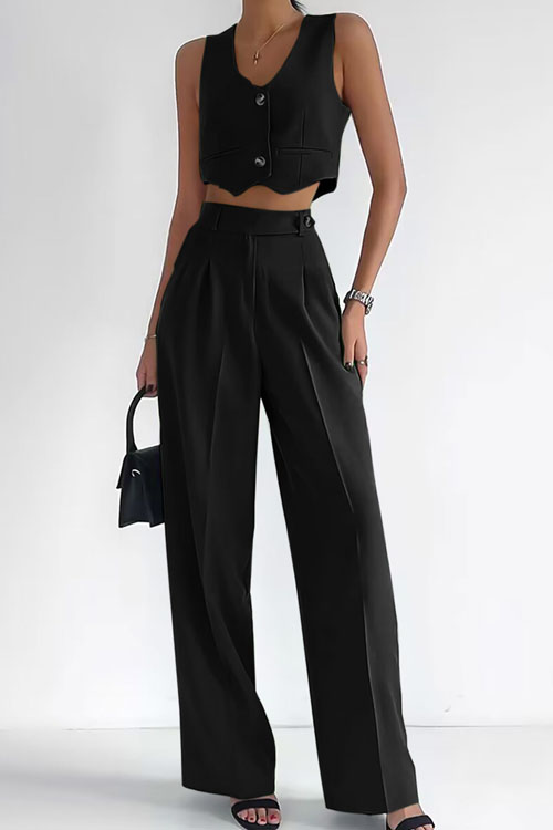 Kathiadress Casual Fashion Multicolor Vest Set