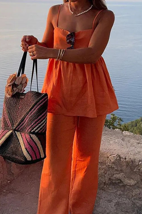 Kathiadress Solid color loose two-piece casual fashion suit