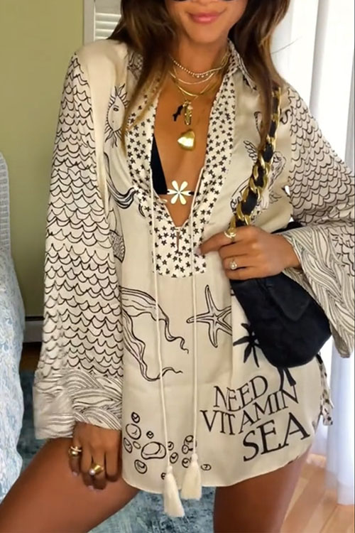 Kathiadress Casual Position Print Satin Two-Piece Set