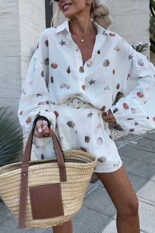 Kathiadress Fashion casual long sleeve printed suit