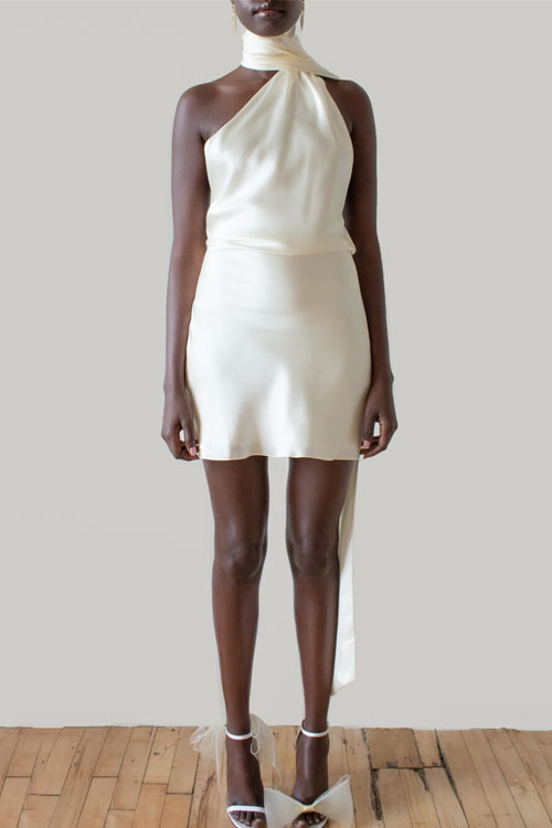 Kathiadress Adjustable Halter Satin Dress
