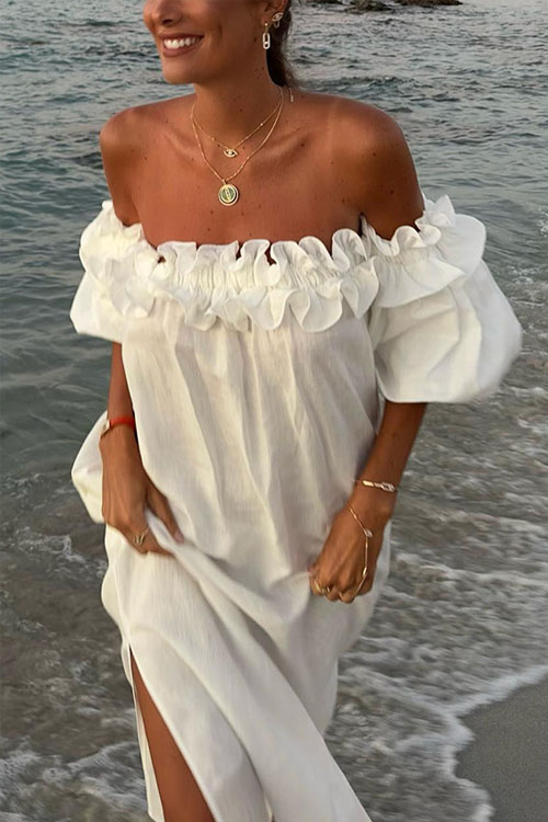 Kathiadress One-Shoulder Split Vacation Dress